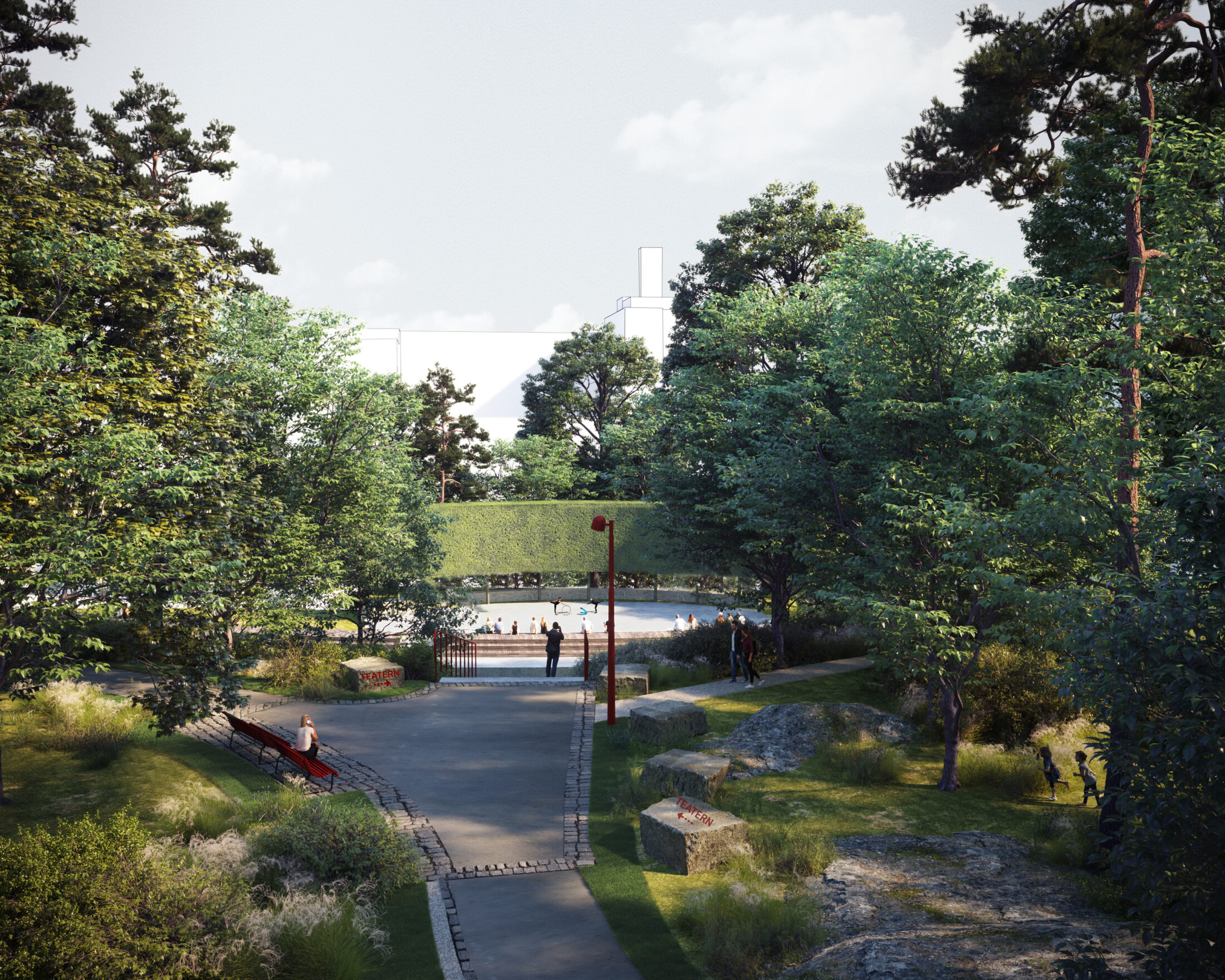 Visualisering amfiteatern Teaterparken