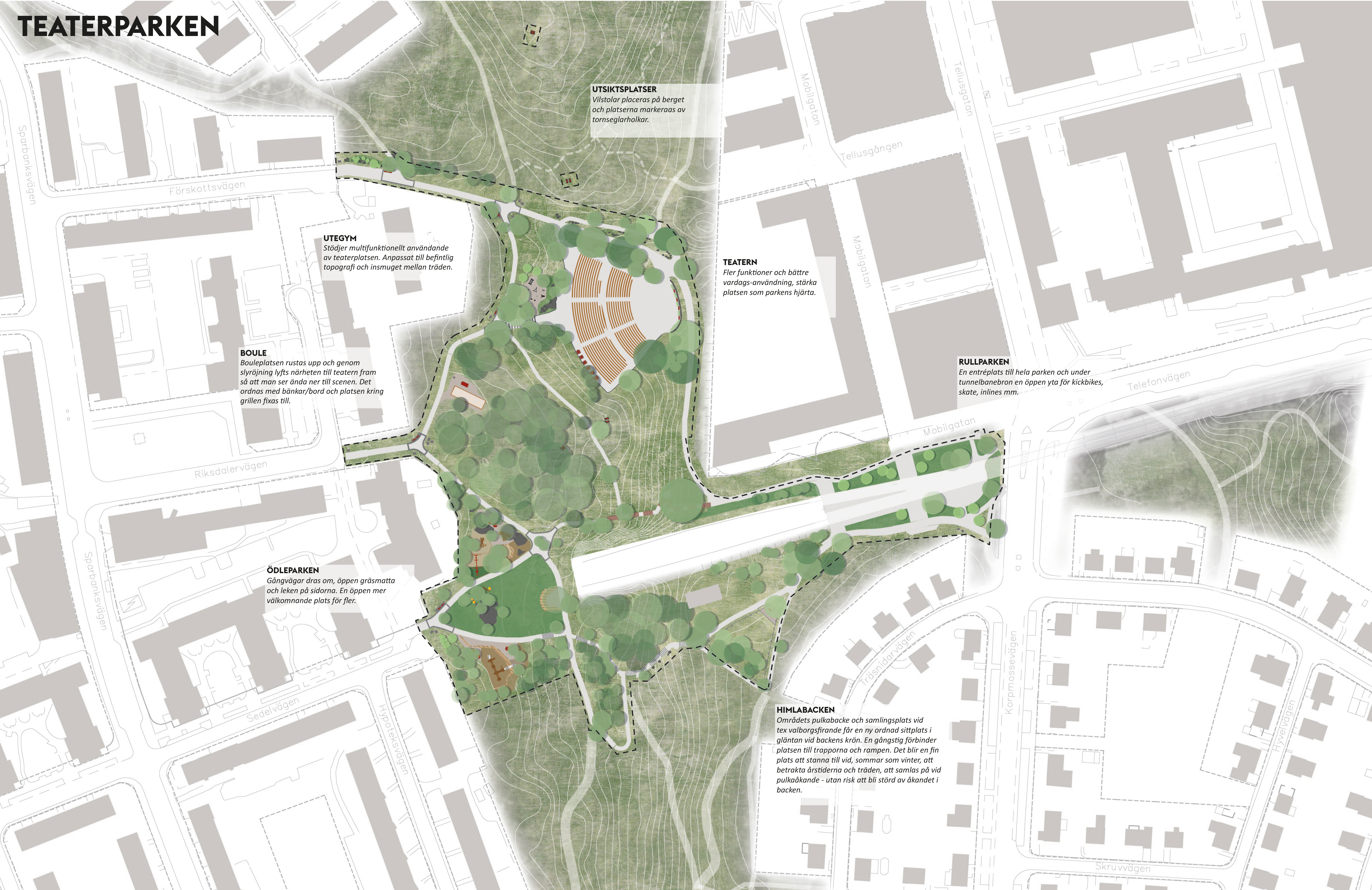 Teaterparken: Nyréns Arkitekter Beställare: Exploateringskontoret, Stockholms stad Fotograf: Thomas Zaar