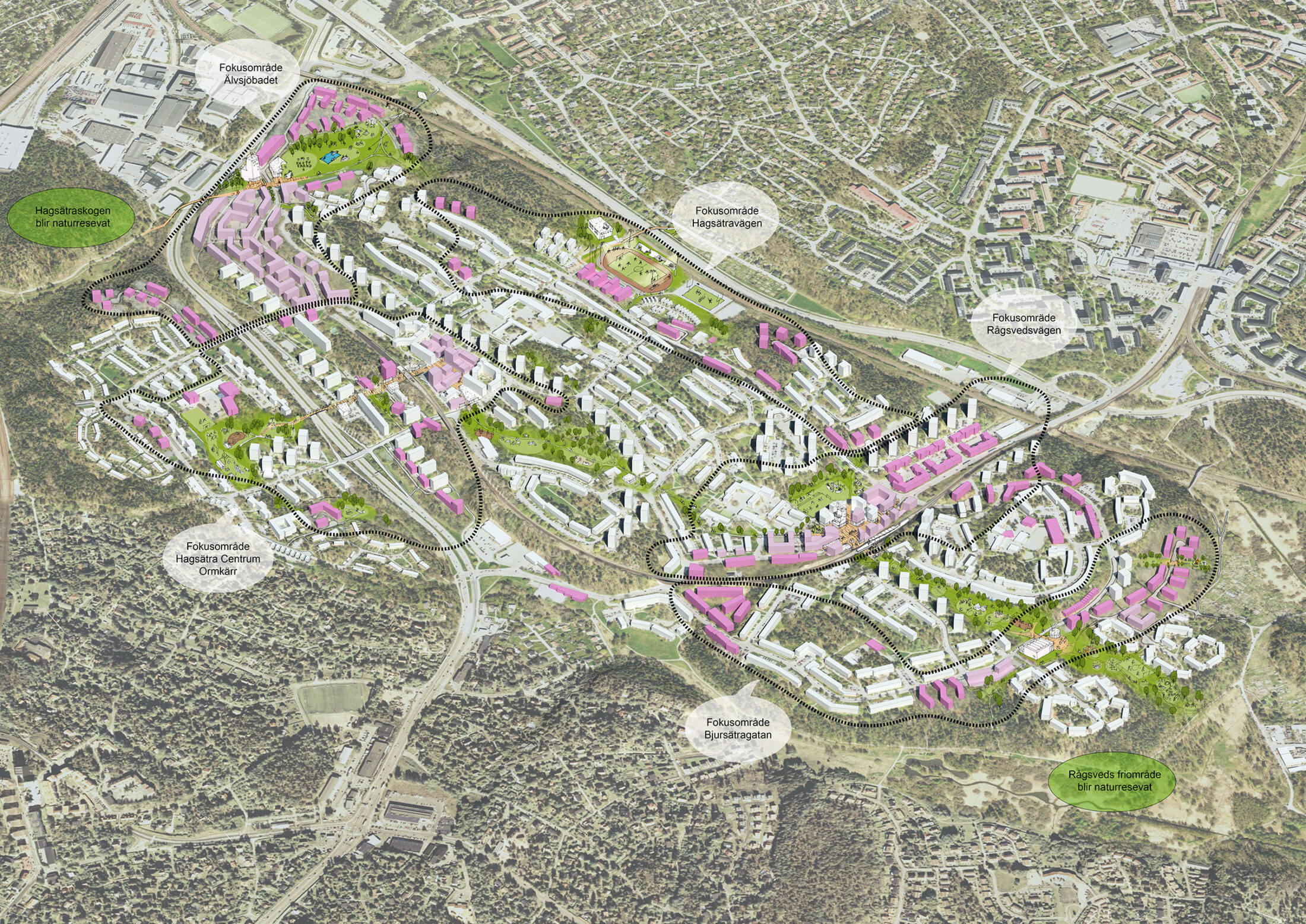 Hagsätra och Rågsved - Konsekvensanalys av strukturskiss Strukturskissen som legat till grund för konsekvensanalysen är framtaget av Tovatt Architects & Planners på uppdrag av Stockholms stad 2018-06-15