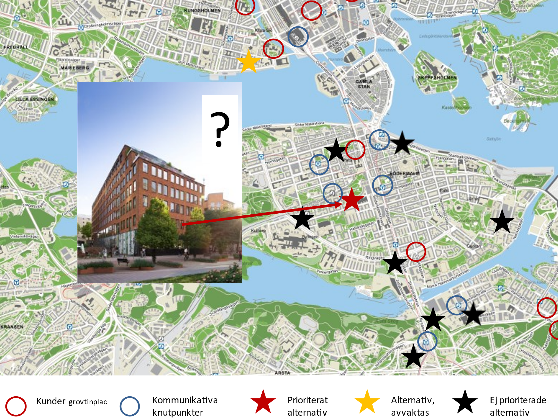 Studie över lokalisering av nytt kontor. Magnus Ladulåsgatan 63