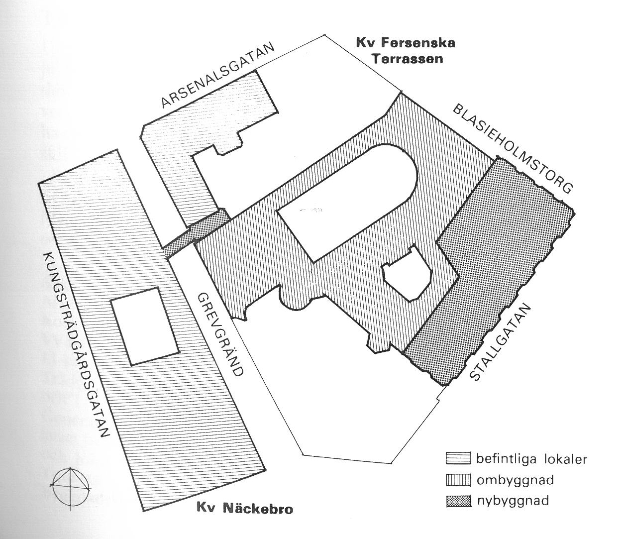 Fersenska Terrassen, plan hämtad ur Arkitektur 5/1978