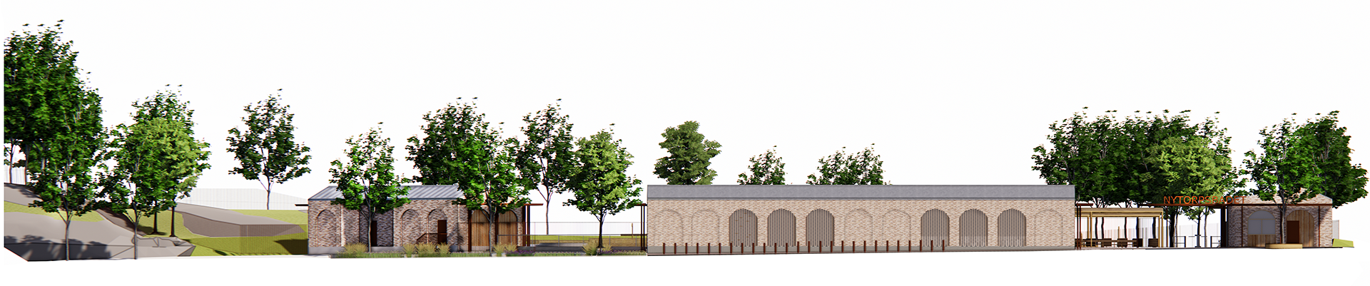 Nytorpsbadet, elevation mot norr.