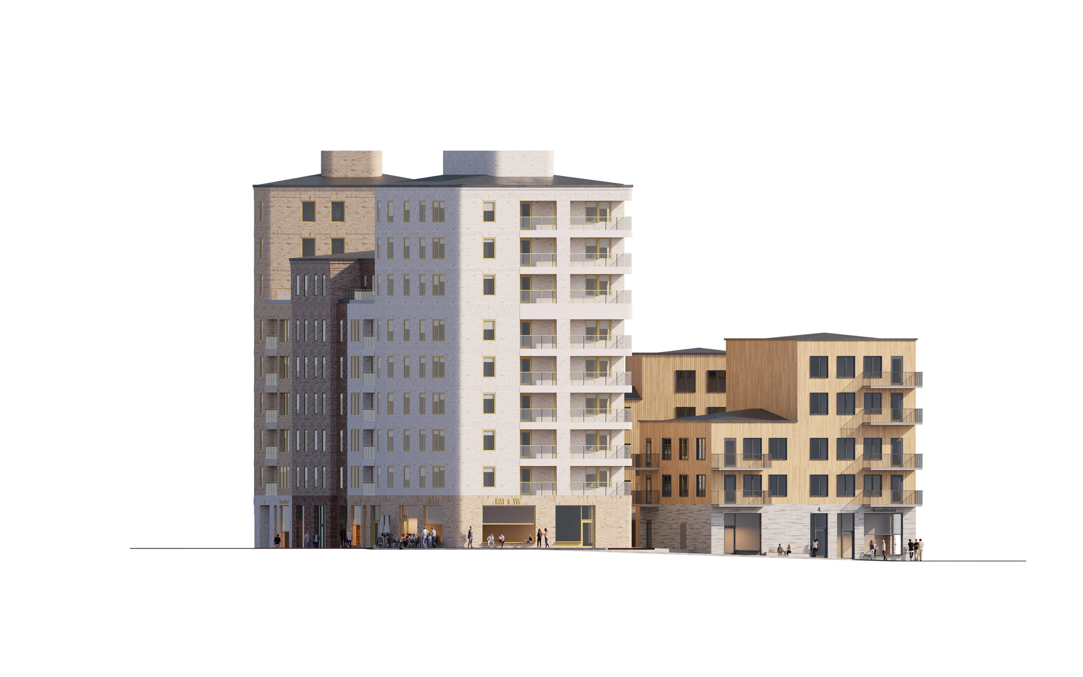 Årstafältet etapp H. Visualisering Andreu Taberner. Nyréns arkitekter
