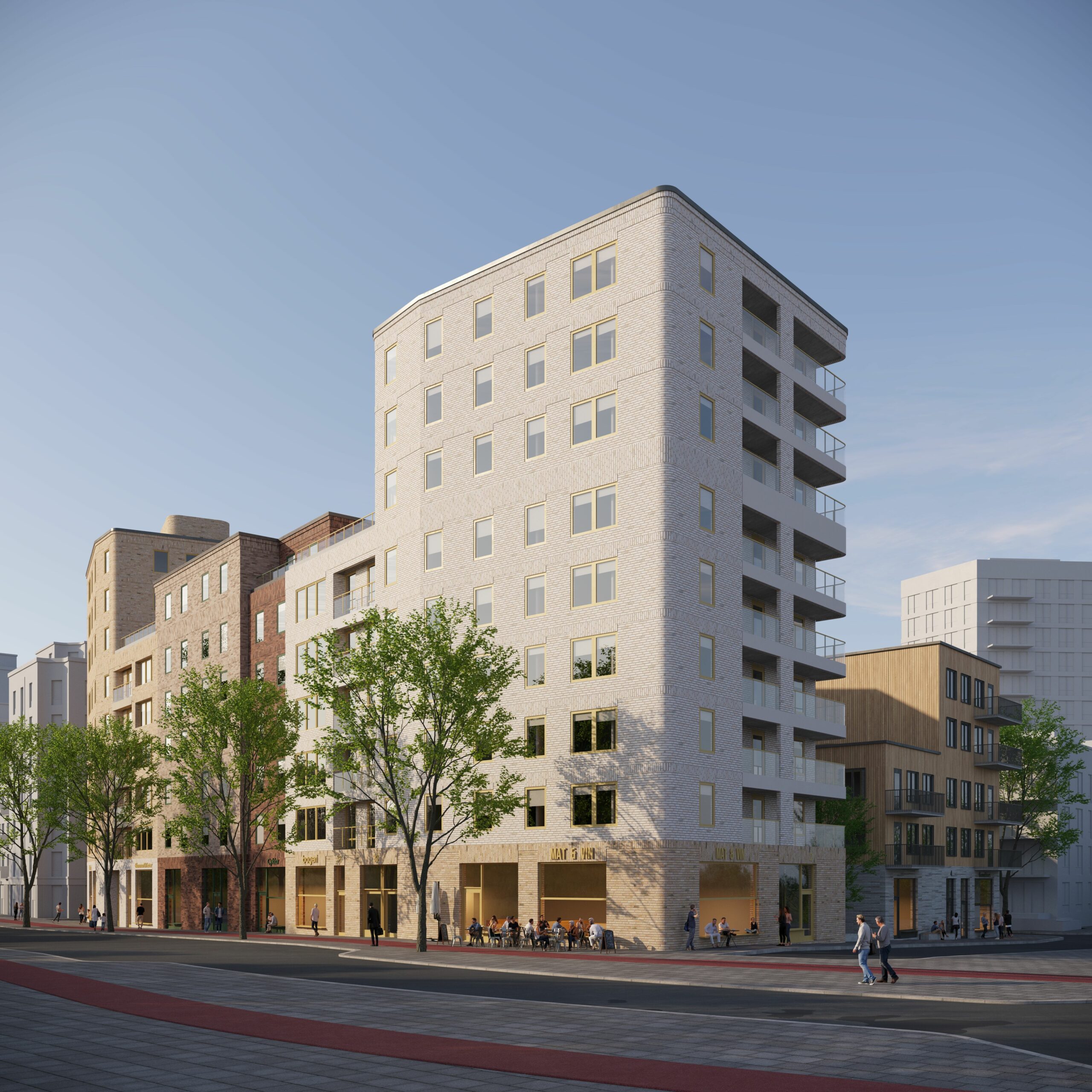 Årstafältet etapp H. Visualisering Andreu Taberner. Nyréns arkitekter