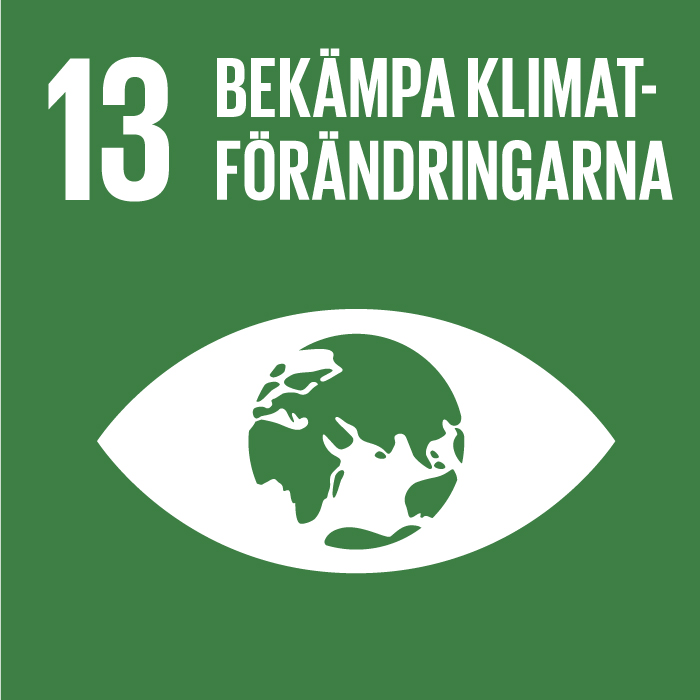 Globala målen 13. Logotyp UNDP Sverige.
