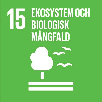 Globala målen 15. Logotyp UNDP Sverige.