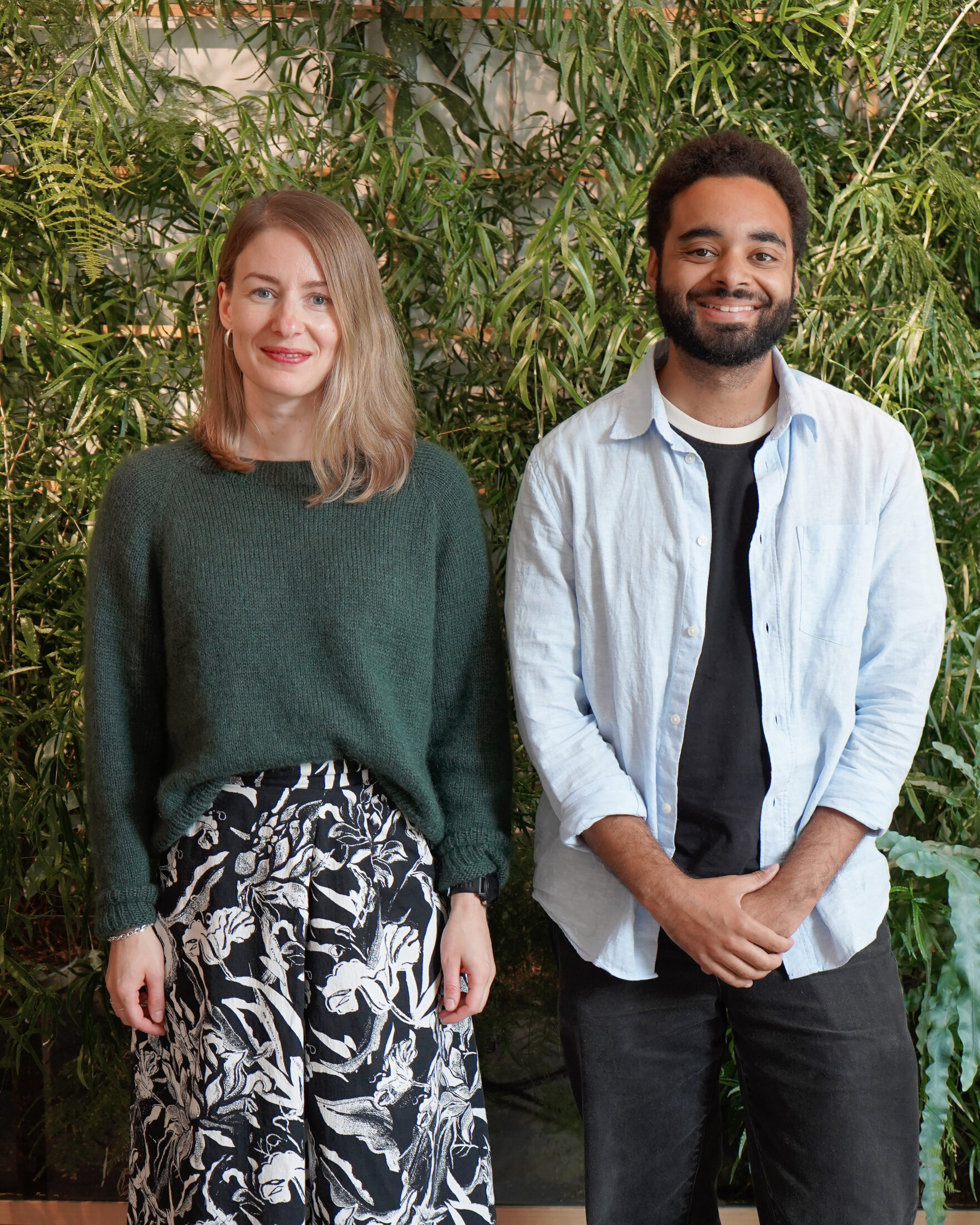 Johanaa Bergmark, byggnadsantikvarie och André Kinuka, landskapsarkitekt
